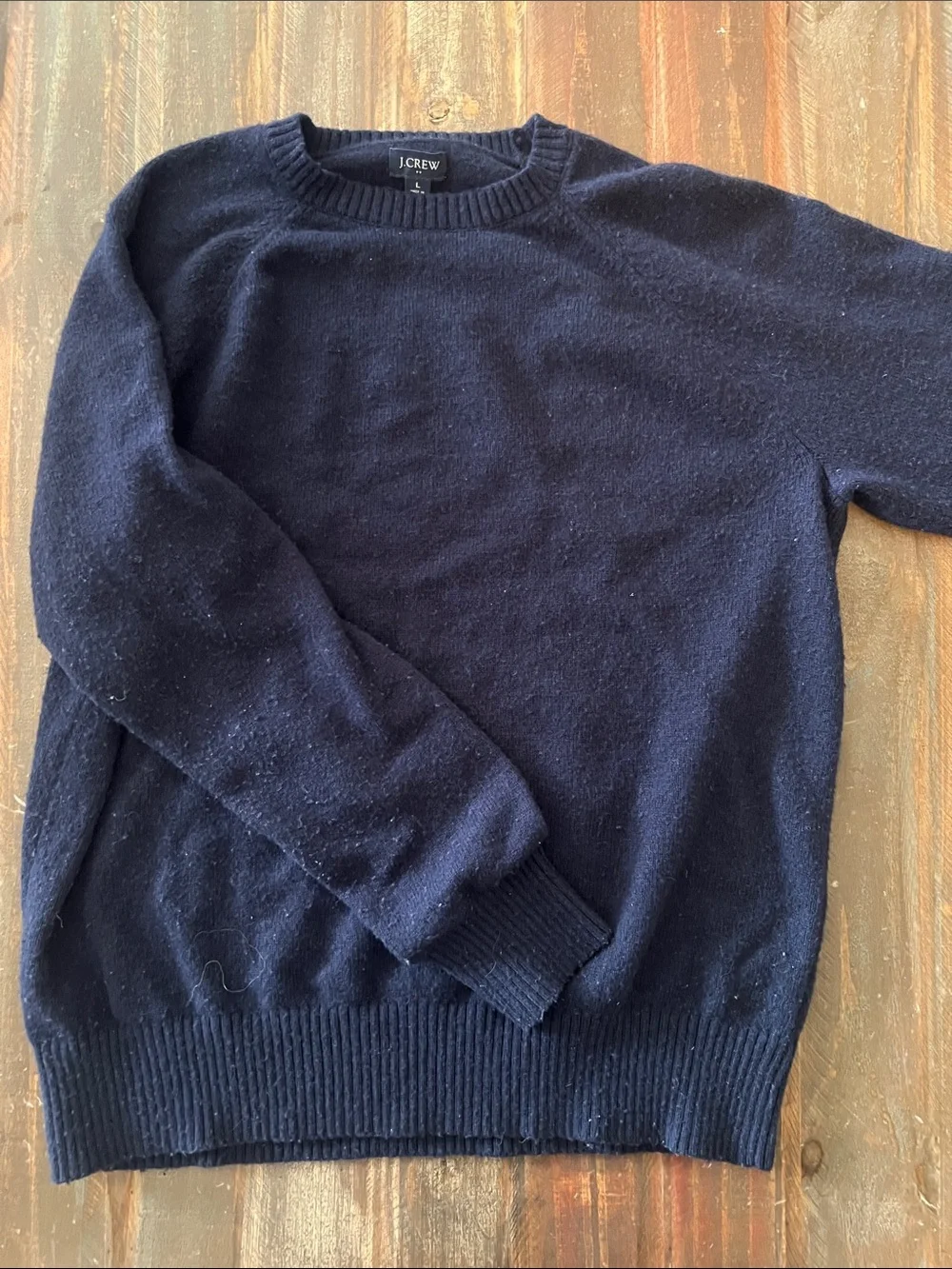 J. Crew Men's Wool Navy Crewneck Sweater